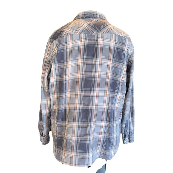 Ruff Hewn Men’s Flannel Shirt SZ XXL Blues Pearl Snaps Yoke 100% Cotton Western - Picture 2 of 7